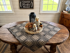 NORMANDY BLACK/TAN 52" TABLE SQUARE *NEW*